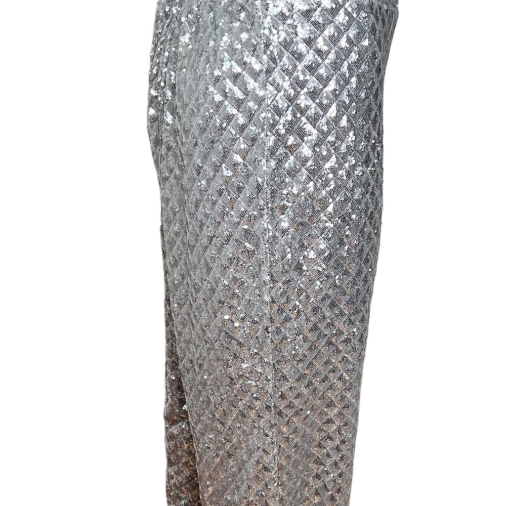 Eloquii Size 26 Renaissance Ready GLAM Silver Sequin Wide Leg Party Pants Plus - Picture 6 of 13